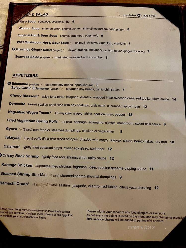 Niu B Sushi & Robata - Chicago, IL menu_pic
