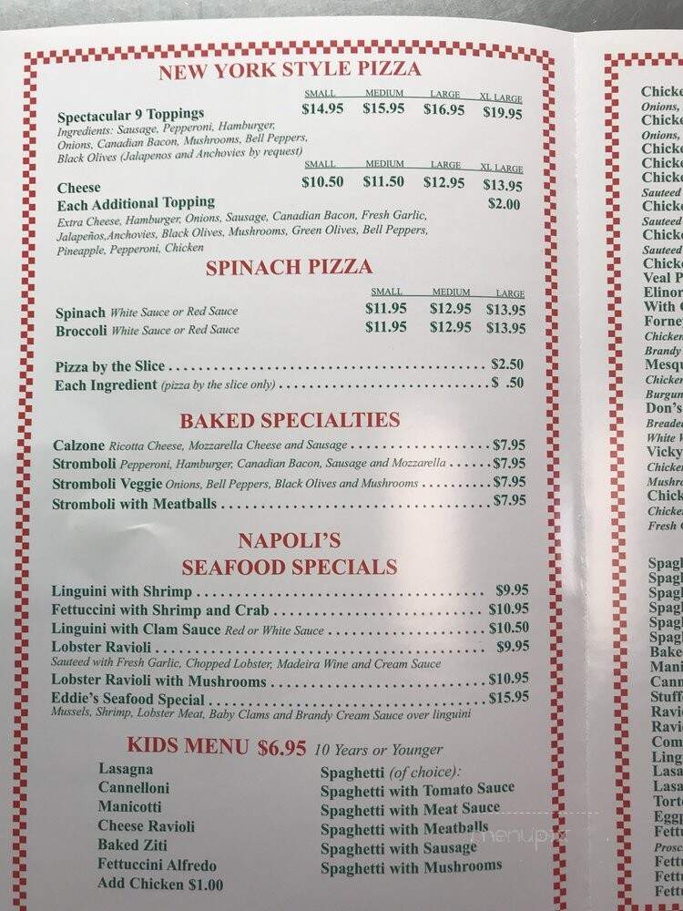 Eddie's Napoli's - Garland, TX menu_pic