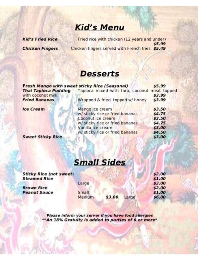 Thai Chan - Fishers, IN menu_pic