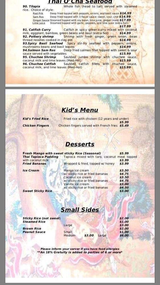 Thai Chan - Fishers, IN menu_pic