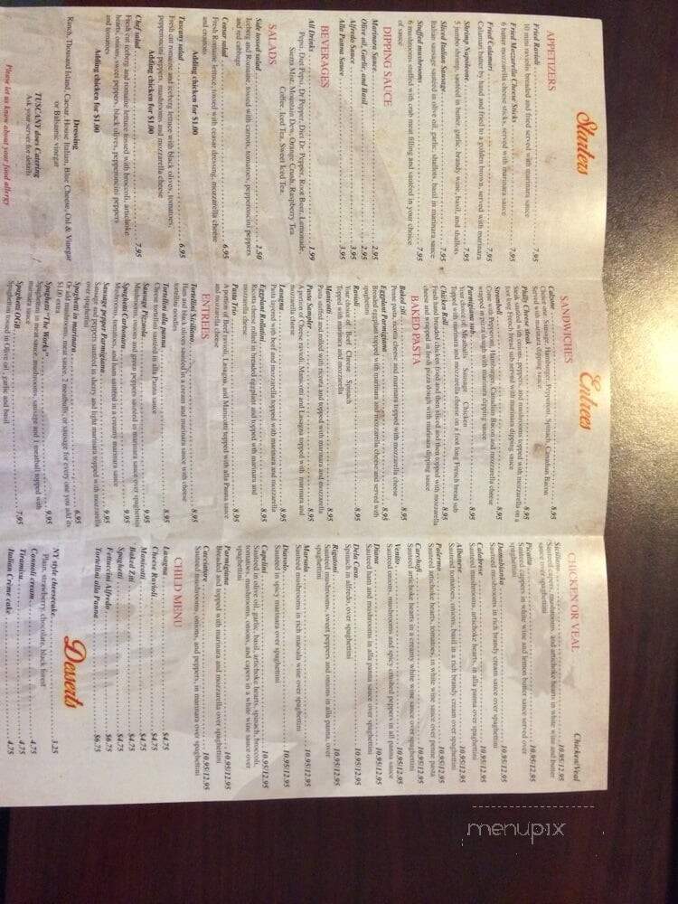 Tuscany Italian Resturamt - Blue Springs, MO menu_pic