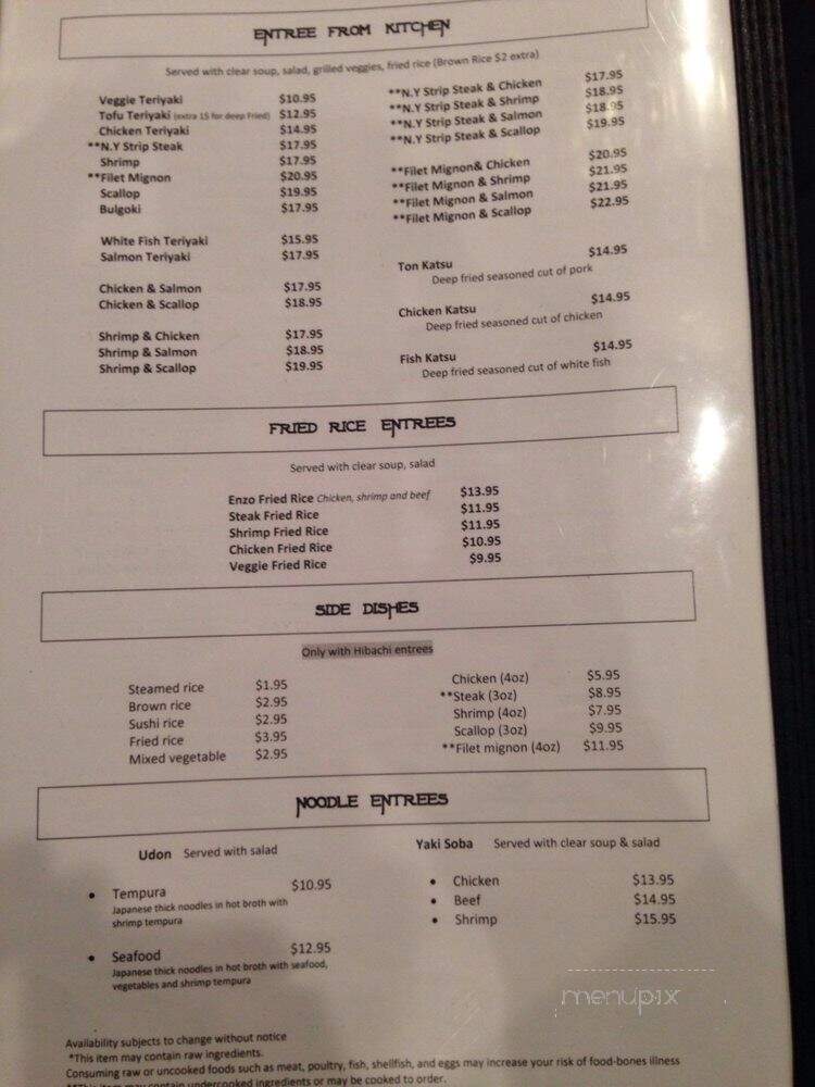 Enzo Sushi - Suwanee, GA menu_pic