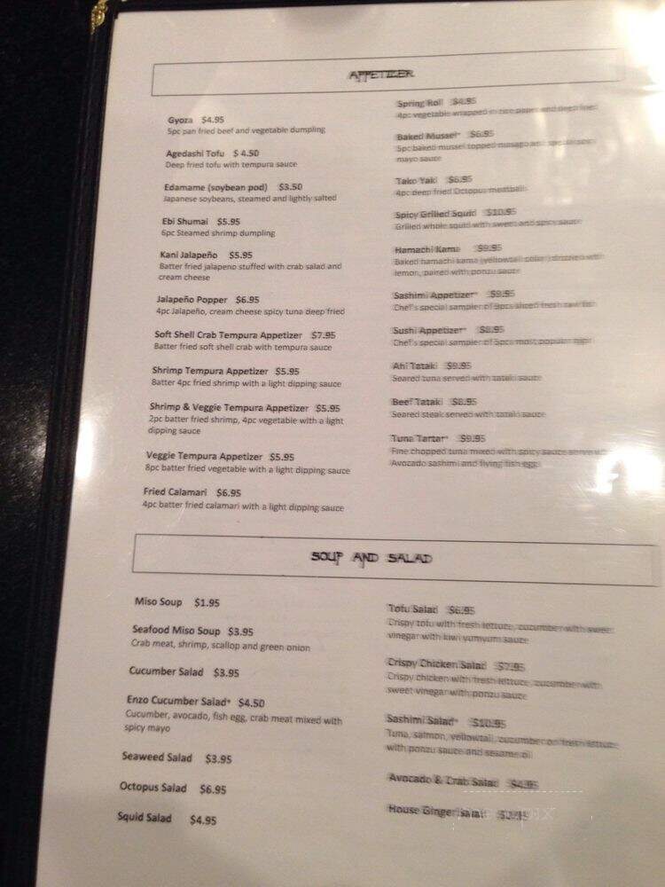 Enzo Sushi - Suwanee, GA menu_pic