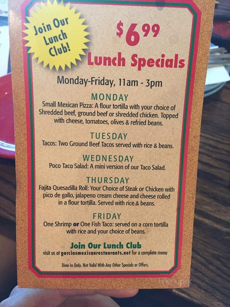 Garcia's Mexican Restaurant - Phoenix, AZ menu_pic