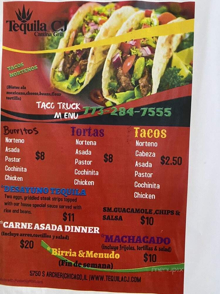 Tequila Restaurant - Chicago, IL menu_pic