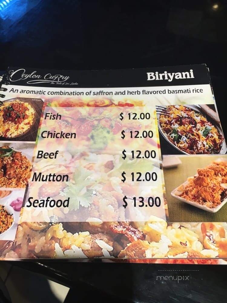 Ceylon Curry - Staten Island, NY menu_pic