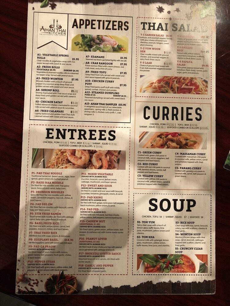 Ahan Thai - Fernandina Beach, FL menu_pic