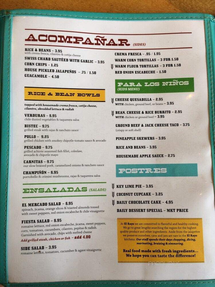 El Rayo Taqueria - Scarborough, ME menu_pic