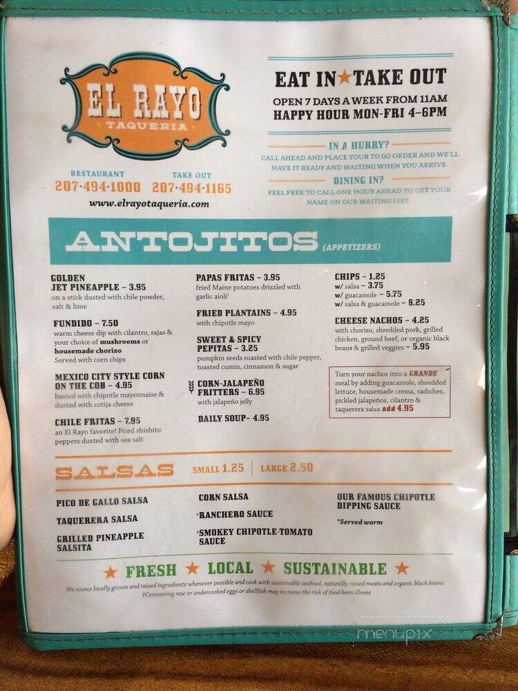 El Rayo Taqueria - Scarborough, ME menu_pic