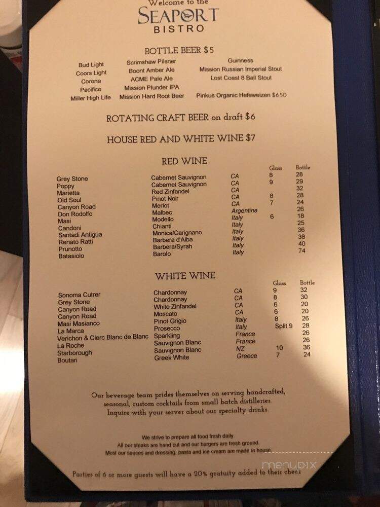 Seaport Bistro - Avalon, CA menu_pic