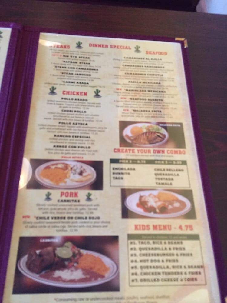 El Patron Family Restaurant - Fredericksburg, VA menu_pic