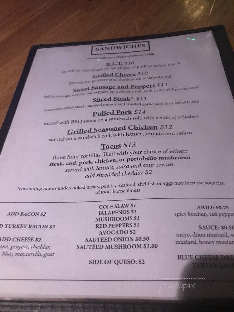 Formerly Crow's Bar - New York, NY menu_pic