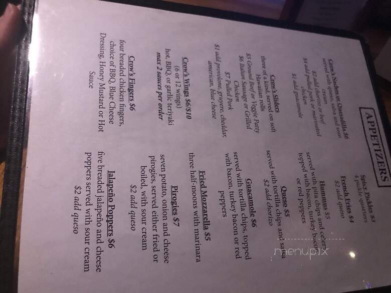 Formerly Crow's Bar - New York, NY menu_pic