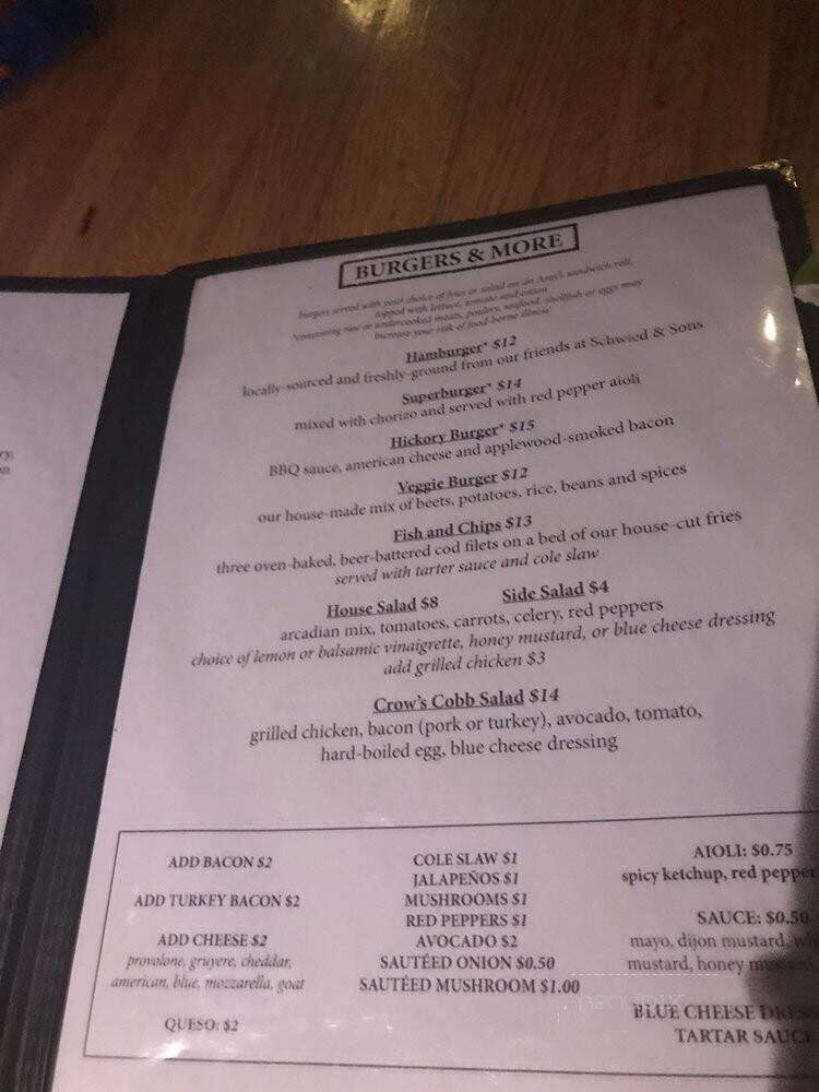 Formerly Crow's Bar - New York, NY menu_pic