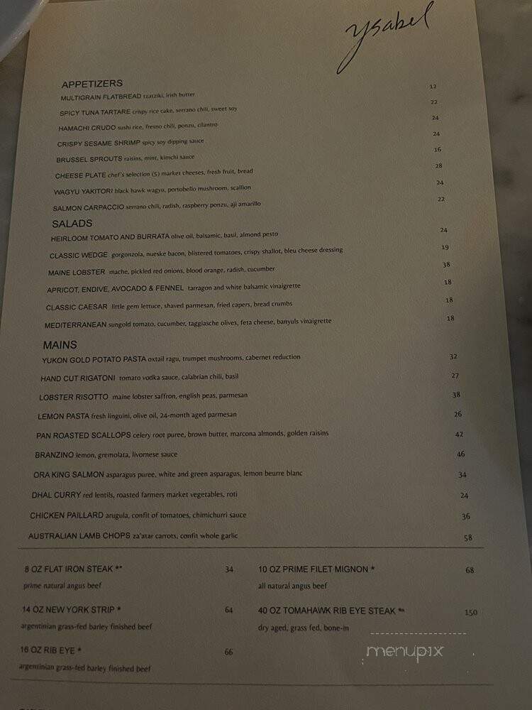 Ysabel - West Hollywood, CA menu_pic