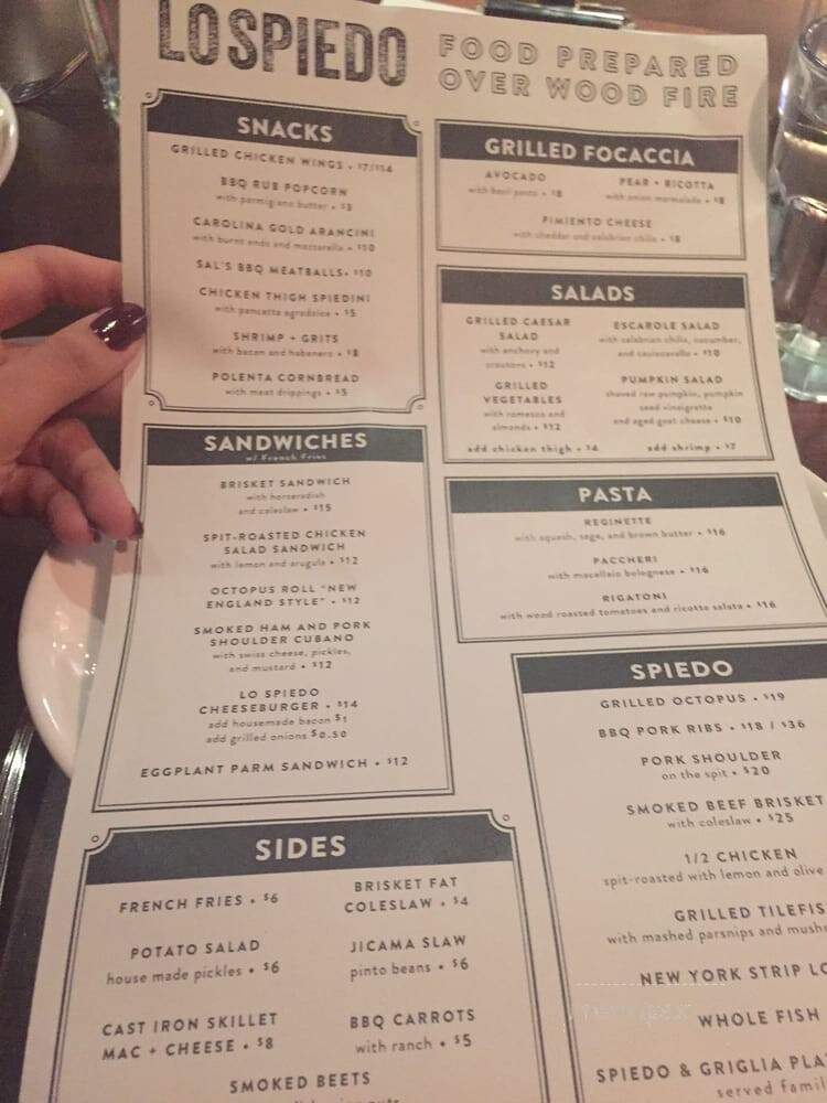 Lo Spiedo - Philadelphia, PA menu_pic