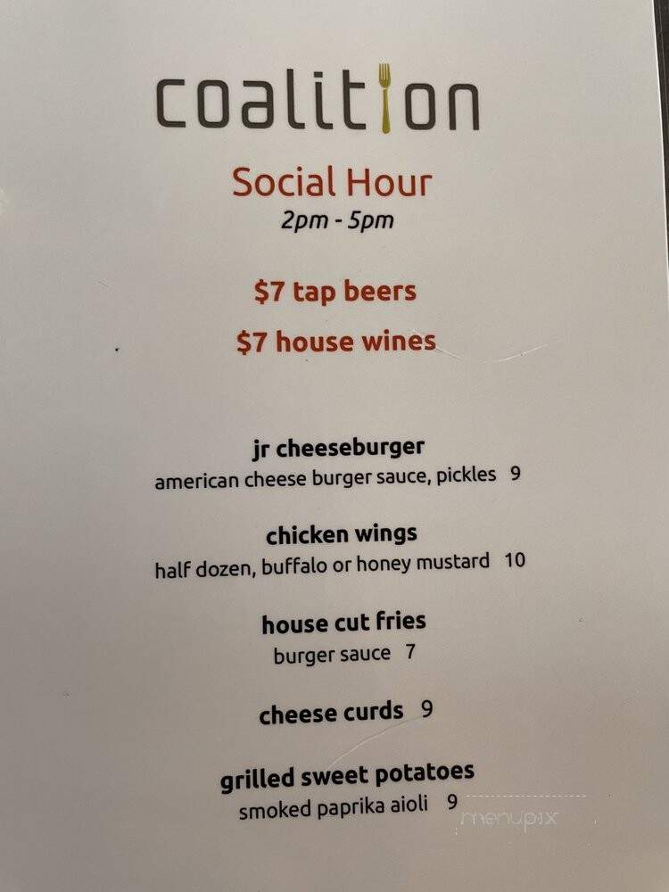 Coalition - Excelsior, MN menu_pic