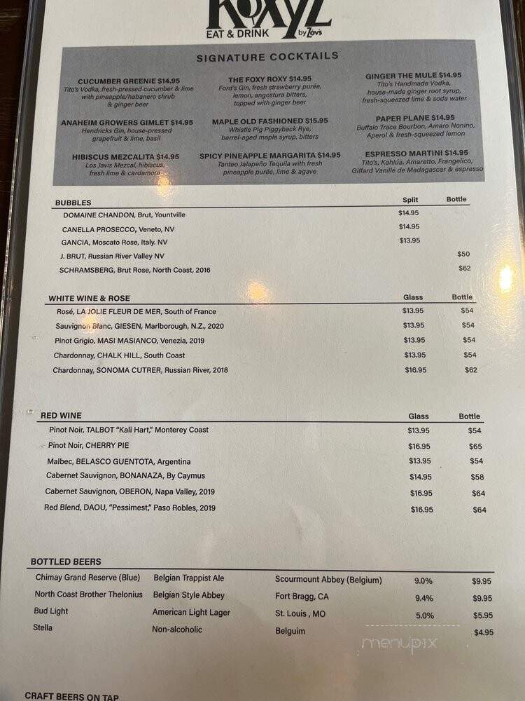 Zov's Kitchen & Bar - Anaheim, CA menu_pic