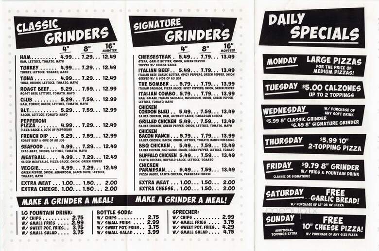 Grinderville Grinders, Pizza and Calzones - Menomonee Falls, WI