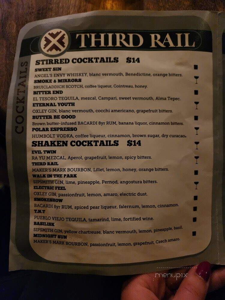 Third Rail - San Francisco, CA menu_pic