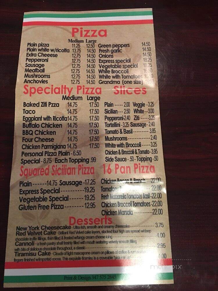 Pizza Express - Jacksonville, FL menu_pic