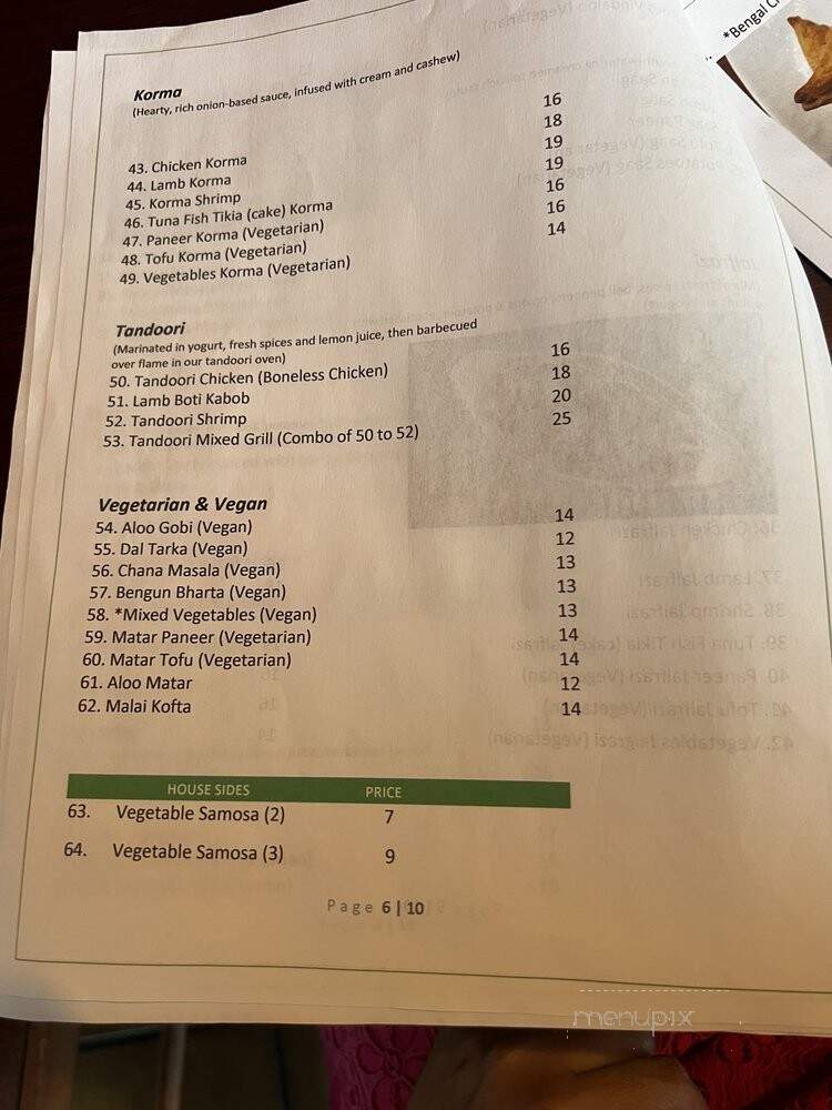 India's Flavor - Sparr Heights - Glendale, CA menu_pic