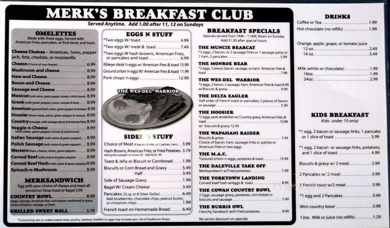 Merks Family Dining - Muncie, IN menu_pic