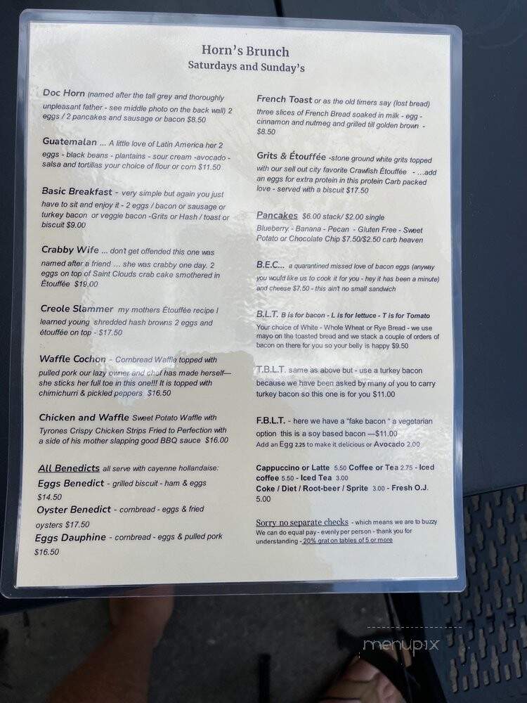 Horn's Eatery - New Orleans, LA menu_pic