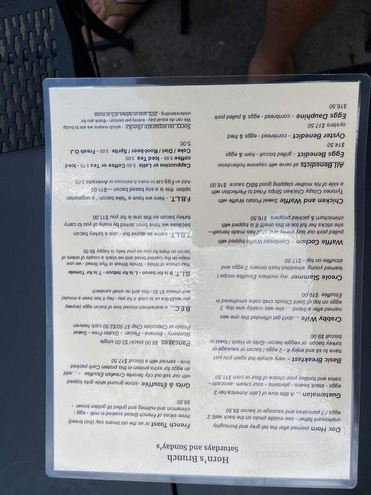 Horn's Eatery - New Orleans, LA menu_pic