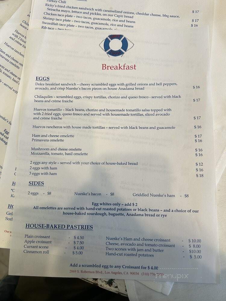 Dolce Isola - Los Angeles, CA menu_pic