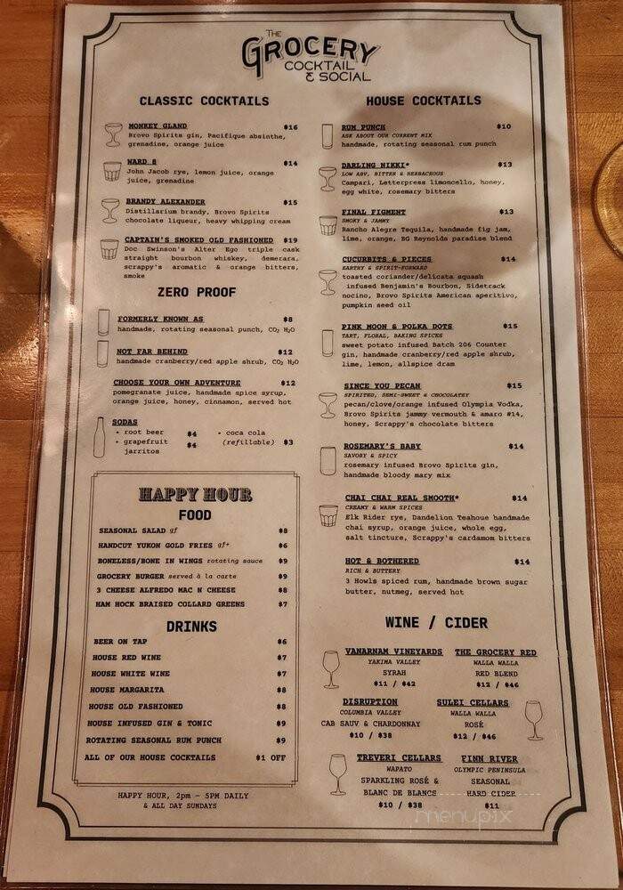 The Grocery Cocktail & Social - Vancouver, WA menu_pic