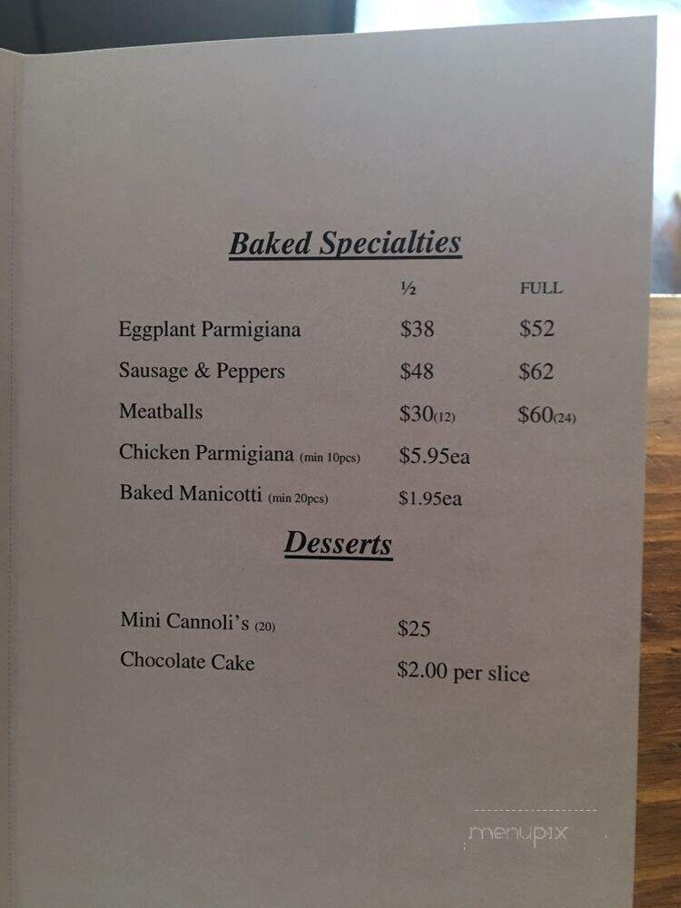 Nonna Artemisia's Pizzeria - Southington, CT menu_pic