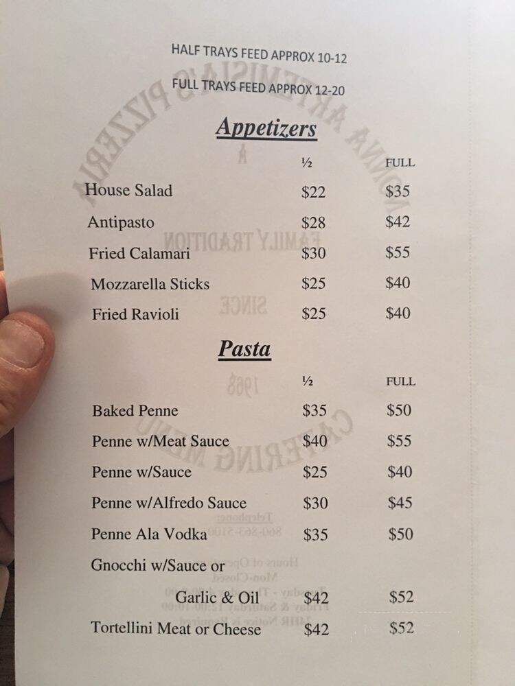 Nonna Artemisia's Pizzeria - Southington, CT menu_pic