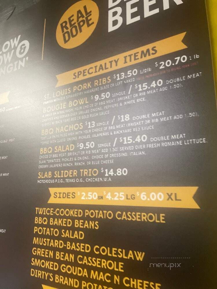 Slab BBQ & Beer - Austin, TX menu_pic