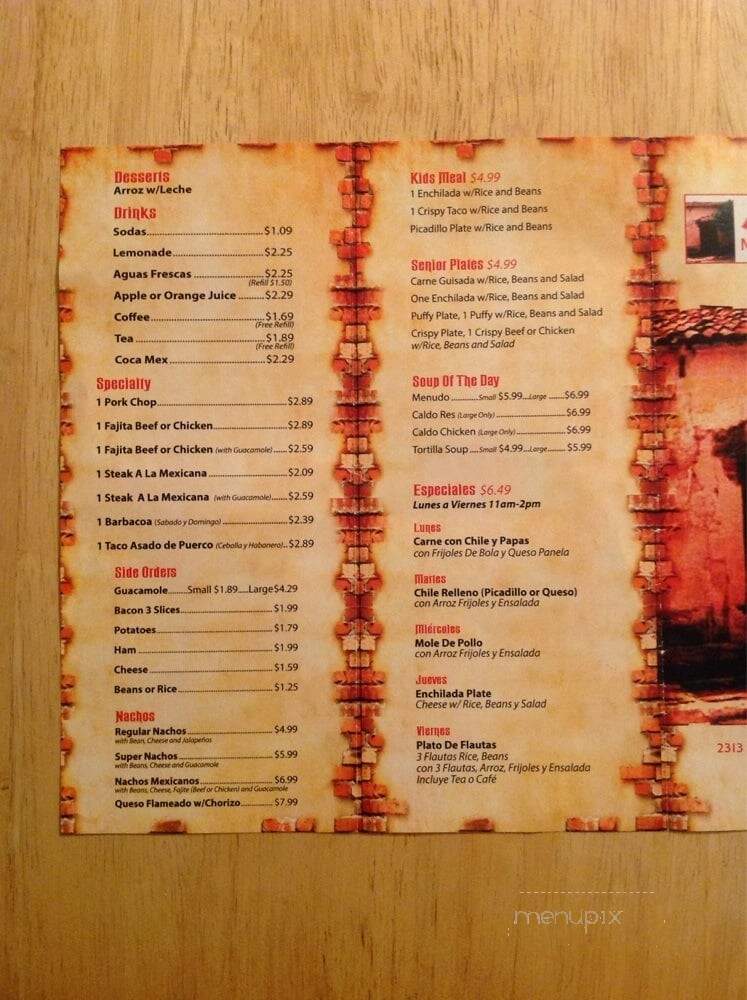 Abuela's - San Antonio, TX menu_pic