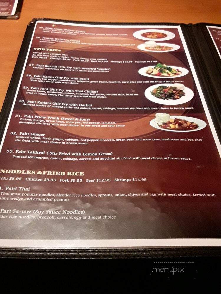 Dahlia Thai Cuisine - San Antonio, TX menu_pic