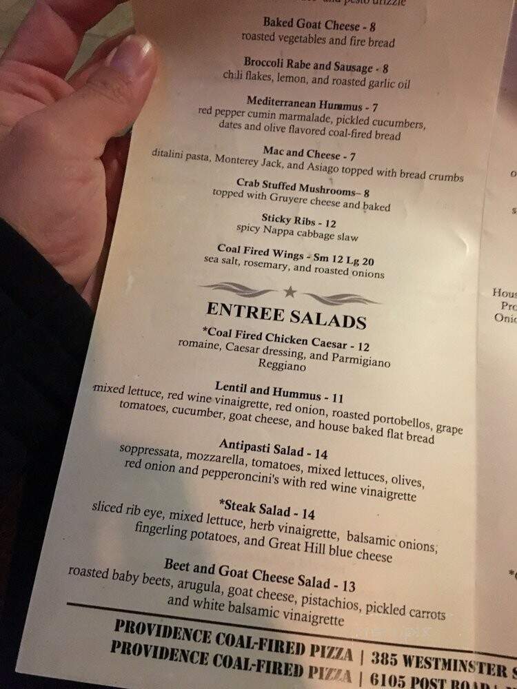 Providence Coal Fired Pizza - North Kingstown, RI menu_pic