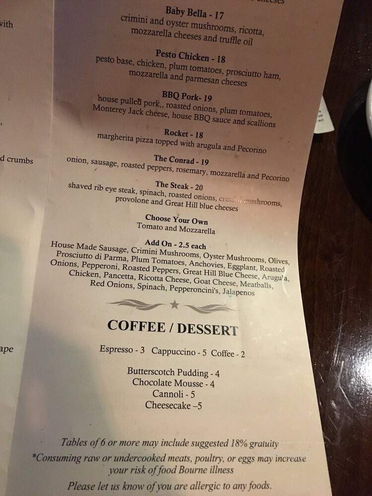 Providence Coal Fired Pizza - North Kingstown, RI menu_pic