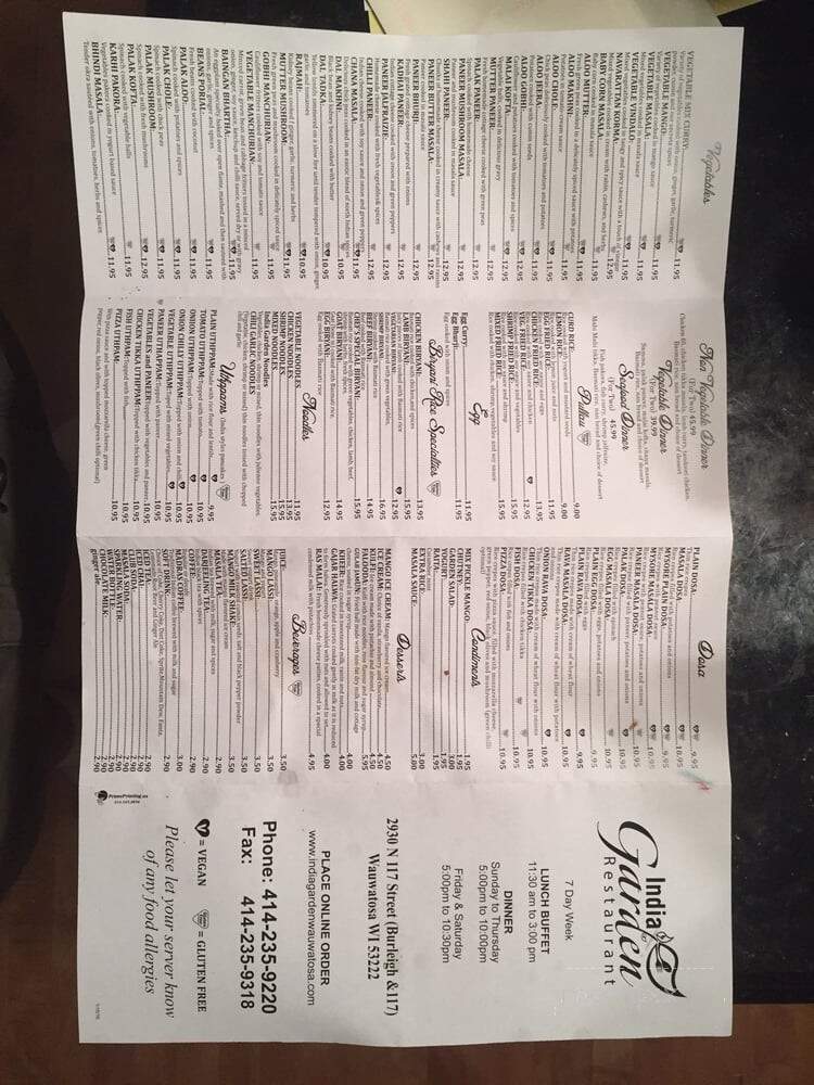 India Garden - Wauwatosa, WI menu_pic