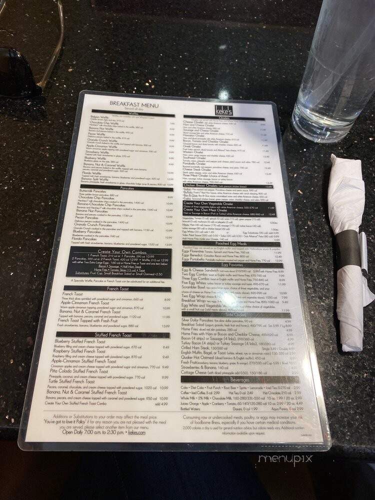 Keke's - Tampa, FL menu_pic