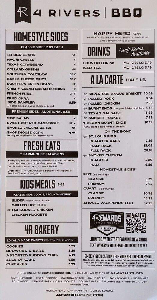4 Rivers Smokehouse - Tampa, FL menu_pic