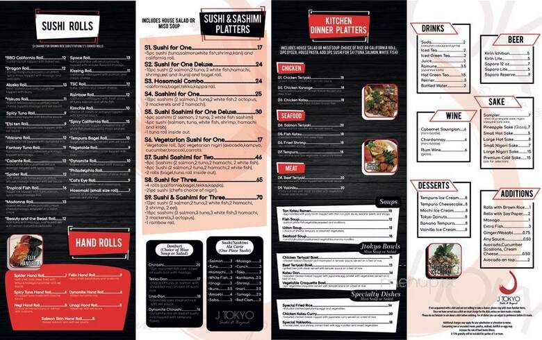 J Tokyo Sushi & Beyond - Miami, FL menu_pic