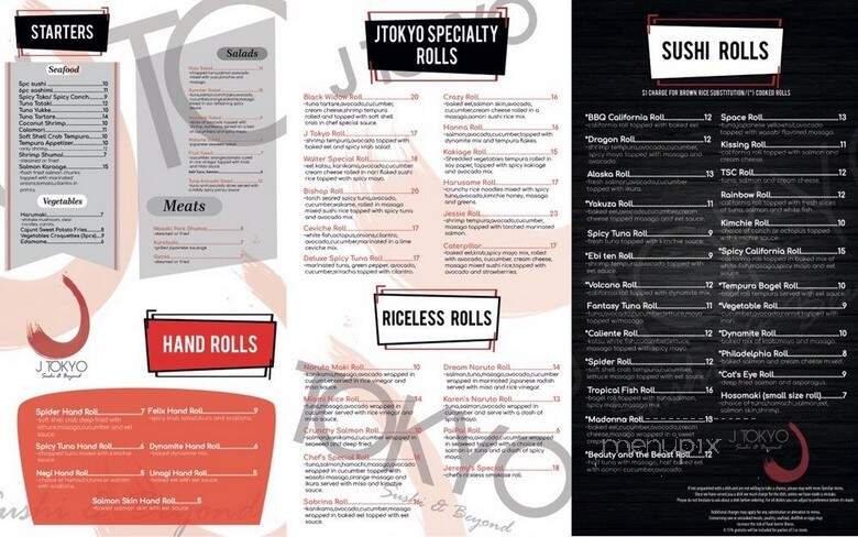 J Tokyo Sushi & Beyond - Miami, FL menu_pic