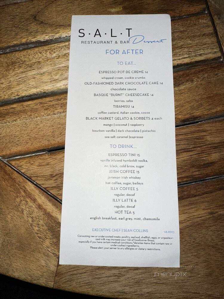 Salt - Marina Del Rey, CA menu_pic