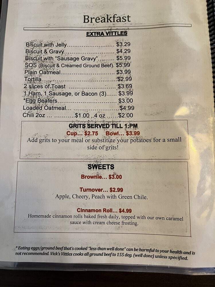 Vick's Vittles - Albuquerque, NM menu_pic