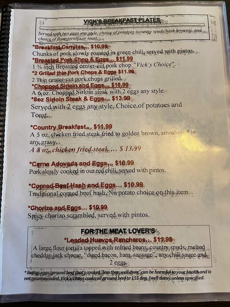 Vick's Vittles - Albuquerque, NM menu_pic