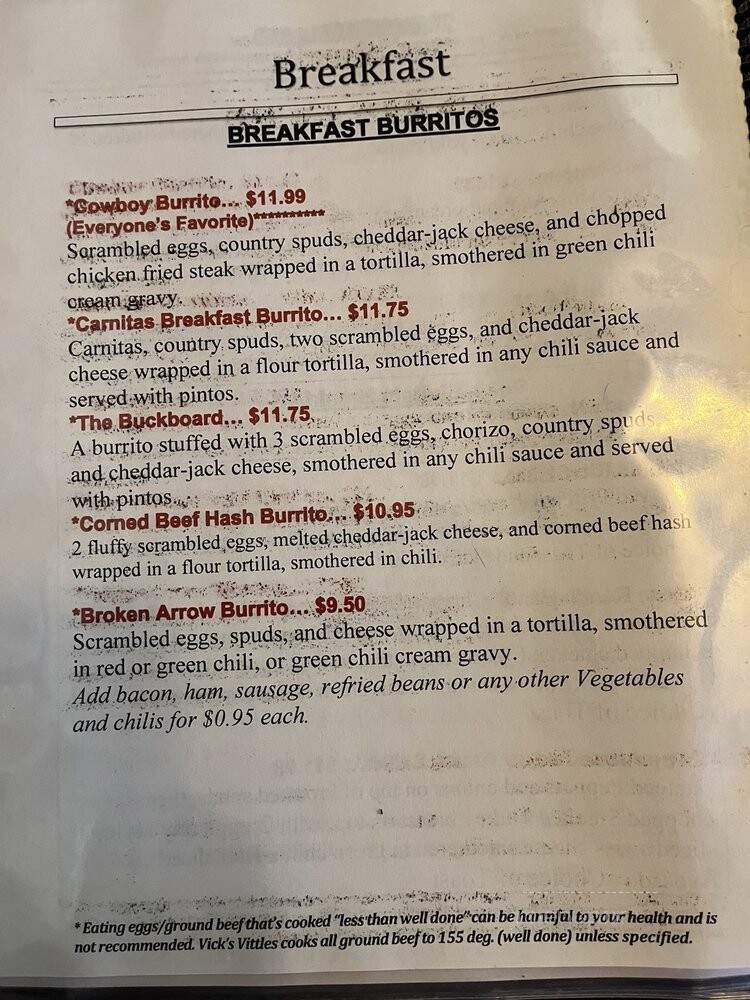 Vick's Vittles - Albuquerque, NM menu_pic