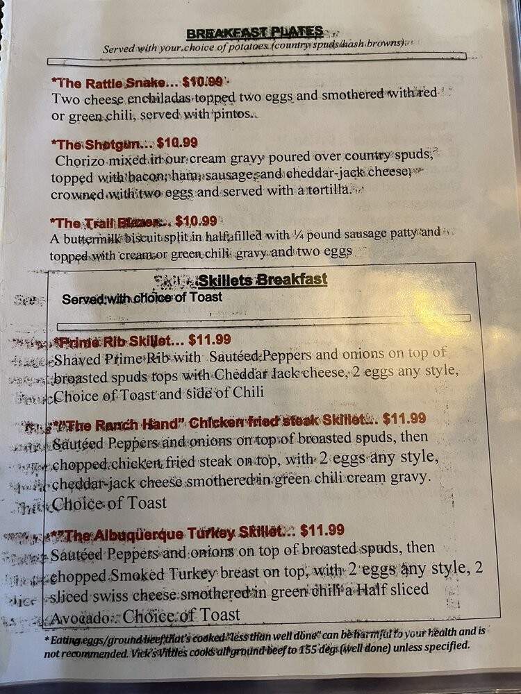 Vick's Vittles - Albuquerque, NM menu_pic