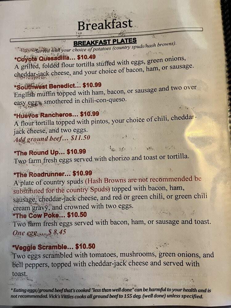 Vick's Vittles - Albuquerque, NM menu_pic