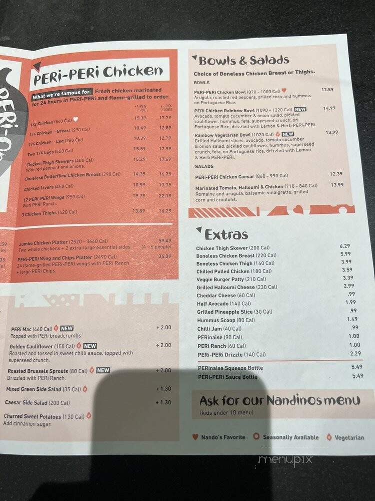 Nando's Peri Peri - Towson, MD menu_pic
